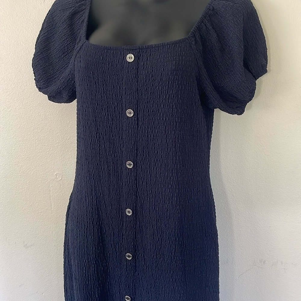 Tommy Hilfiger Blue Puff Sleeve Mini Dress